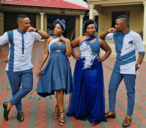 Clipkulture | Beautiful Tswana Couples In Modern Shweshwe Traditional Outfits