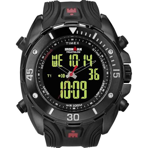 Timex - T5K405 Ironman Triathlon Black Chrono Multi-Function Analog Digital Watch - Walmart.com ...