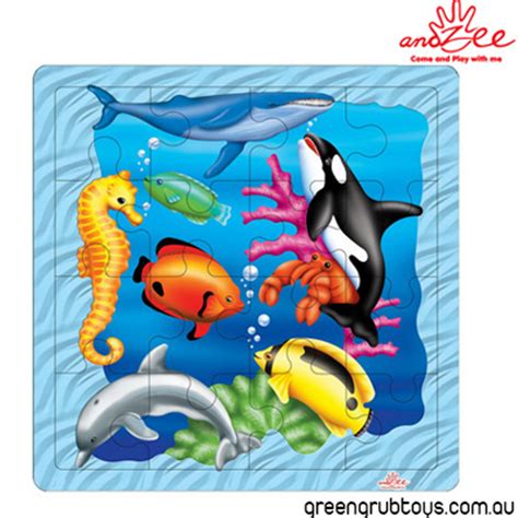 andZee Australian Marine Animal Wooden Jigsaw Puzzle - greengrub Wooden Toys Australia