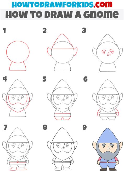 How to Draw a Gnome - Easy Drawing Tutorial For Kids