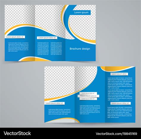 Tri-fold business brochure template Royalty Free Vector