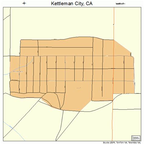 Kettleman City California Street Map 0638394