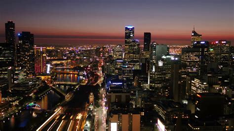 Aerial Australia Melbourne April 2018 Night Stock Footage SBV-323056802 - Storyblocks