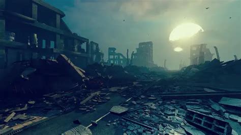 Destroyed City Background Hd Anime