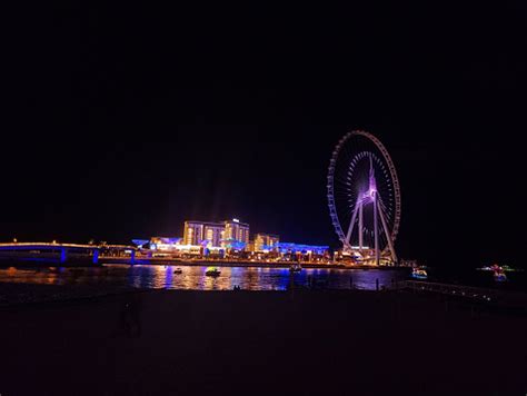 Ain Dubai Night View Stock Photo - Download Image Now - Architecture, Beach, Blue - iStock