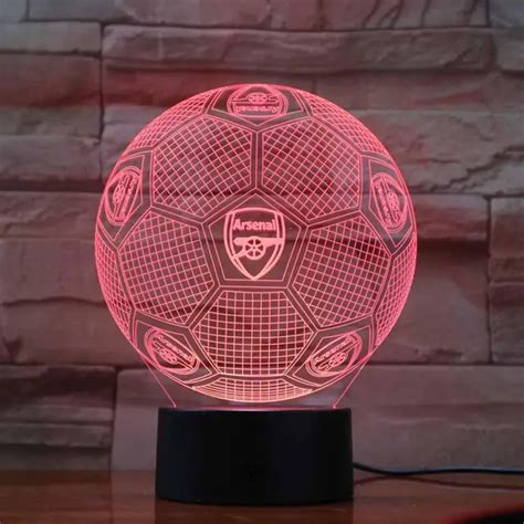 Arsenal FC Lampe optique LED illusion 3D Football Table Lamp Home Bedroom Decorative Mood ...