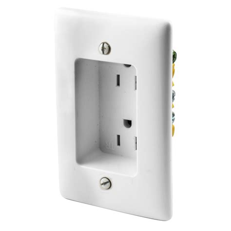 Leviton 689-W 15 Amp 1-Gang Recessed Duplex Receptacle, Residential ...