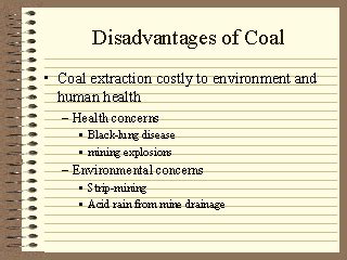 Disadvantages of Coal