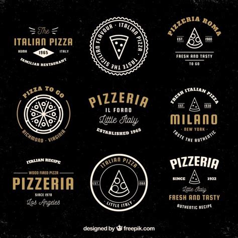 Premium Vector | Collection of vintage pizza logos | Pizza logo, Pizza ...