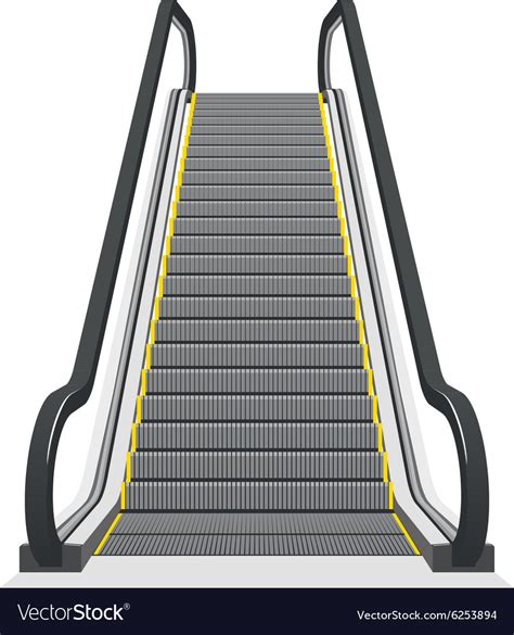 Escalator isolated on white background Royalty Free Vector