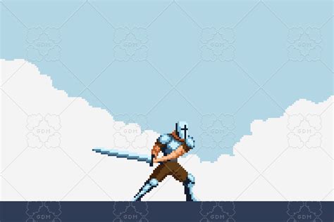 Pixel Art Warrior for Platformer Games by pixelvspixel