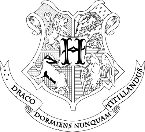 Hogwarts House Crests Coloring Pages