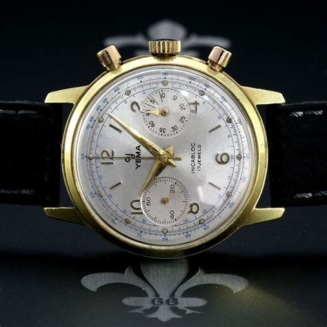 Exquisite 1960's YEMA France Vintage Two-Tone Chronograph Watch Valjoux Cal. 92 | Chronograph ...