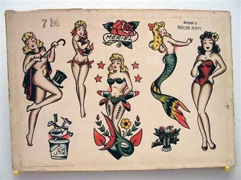 an old - fashioned tattoo ad is hanging on the wall