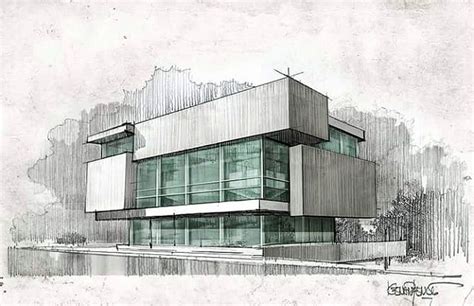 Architecture Sketch Model at PaintingValley.com | Explore collection of ...