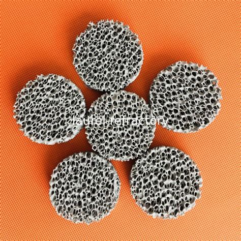 SIC Ceramic Reticulated Foam Filter Dark Grey Colour For Metal Foundry ...