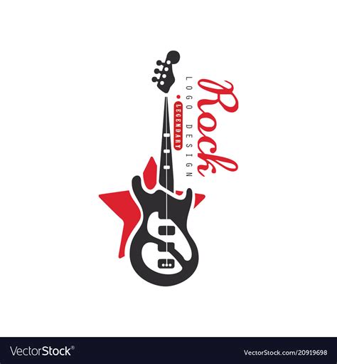 Rock logo design emblem for band or festival Vector Image