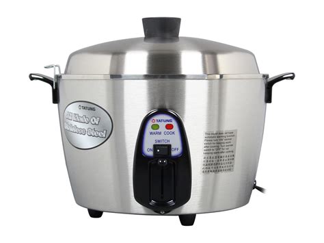 TATUNG Stainless Steel Multi-Functional Rice Cooker and Steamer, 22 Cups cooked / 11 Cups ...