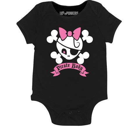 Buy Baby Pirate Girl T-Shirt Cute Skull and Crossbones Bow Bodysuit