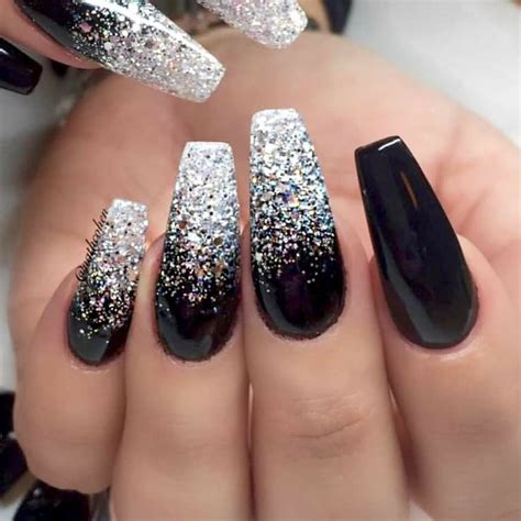 Pin by Jazmin Reyes on Nails | Silver glitter nails, Ombre nails ...