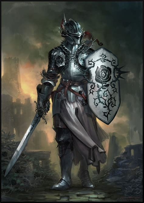 ArtStation - Knight of The Black rose, Yann Blomquist | Character art, Knight armor, Fantasy ...