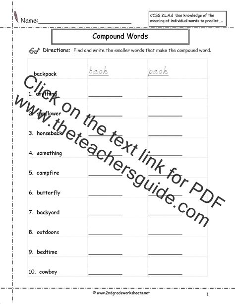 Compound Words Worksheets