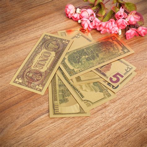 New 1 set USD Dollar Gold Foil Golden Paper Money Currency Coin ...