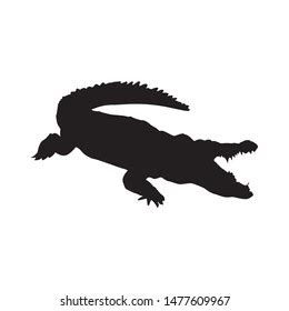 Crocodile Silhouette On Isolated Background Vector Stock Vector (Royalty Free) 2054668583 ...