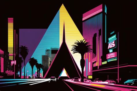 Premium AI Image | A vibrant illustration of the Las Vegas Strip at night