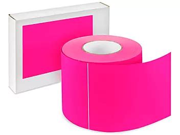 Blank Inventory Rectangle Labels - Fluorescent Pink, 5 x 7" S-2769P - Uline