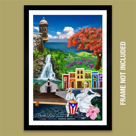 Puerto Rico Collage Print Caribbean Scenes Puerto Rico Island - Etsy