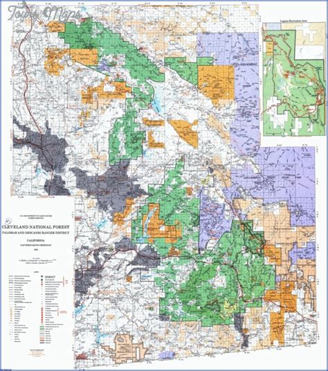 CLEVELAND NATIONAL FOREST MAP CALIFORNIA - ToursMaps.com