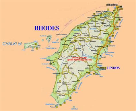 Map & Synopsis: Greek Island of Rhodes (Dodecanese)