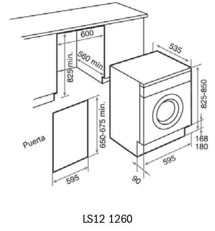 LS12 1260-washing-machine-dimensions | Glasgow Trade Kitchens