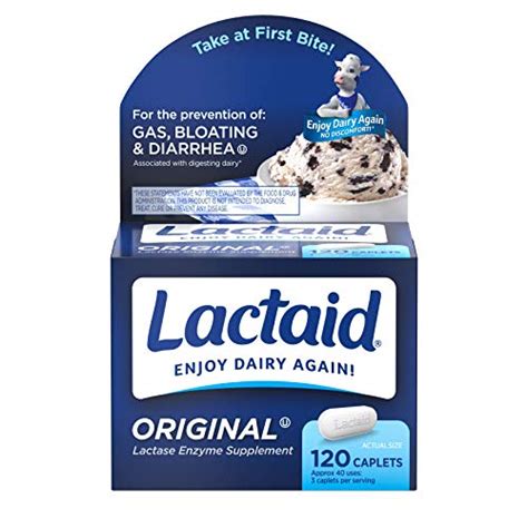 Lactaid Caplets, Lactase Enzyme Supplement, 120-Count Box - Price History