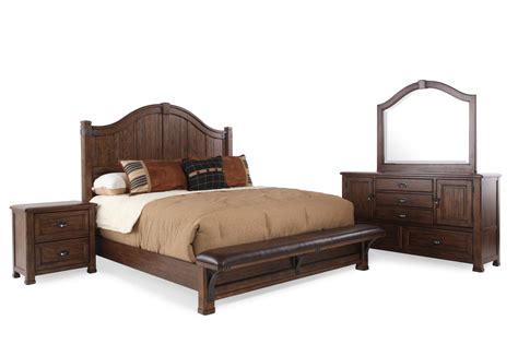 Four-Piece Traditional Bedroom Set in Brown | Mathis Brothers Furniture