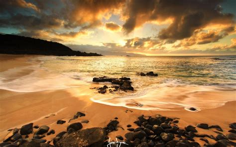 Cloudy Beach Sunset by James Binder