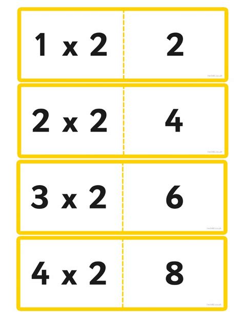 Tabla Inmultirii Cu 2 - Cartonase Joc | PDF