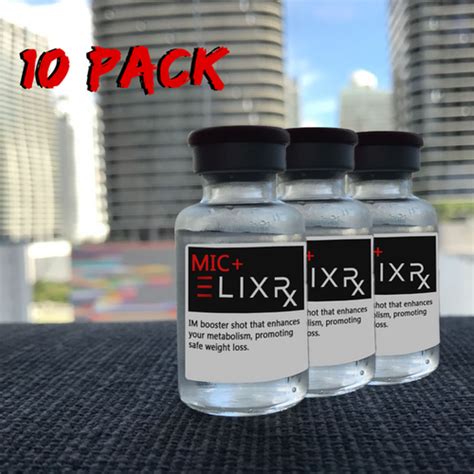 10 Pack - Lipo Lean MIC All-Natural Fat Burner + B12 Intramuscular Shot | ELIXR IV Therapy