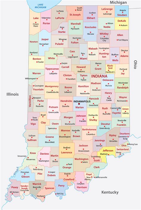 Indiana Counties Map | Mappr