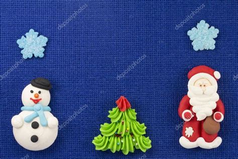 Christmas figurines sweet mastic on a blue background | Christmas figurines, Blue backgrounds ...