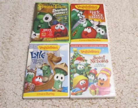 VEGGIETALES RACK, SHACK & Benny DVD Lot of 4 (two are new and two are ...
