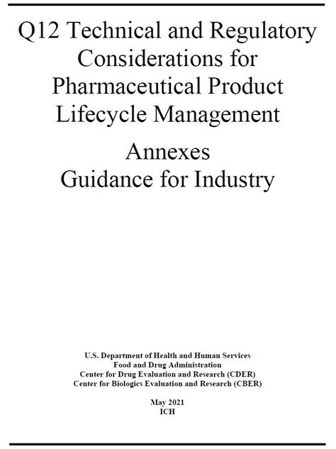 ICH Q12 Examples - Pharmaceutical Product Lifecycle Management Examples - FDA Guidance - Quality ...