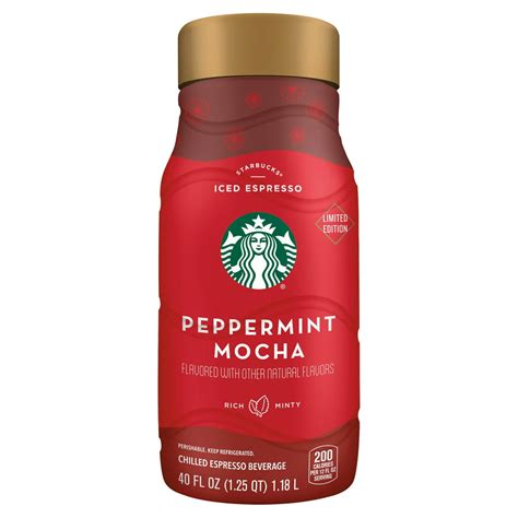Starbucks Iced Espresso Beverage Peppermint Mocha Flavored 40 Fl Oz Bottle - Walmart.com ...