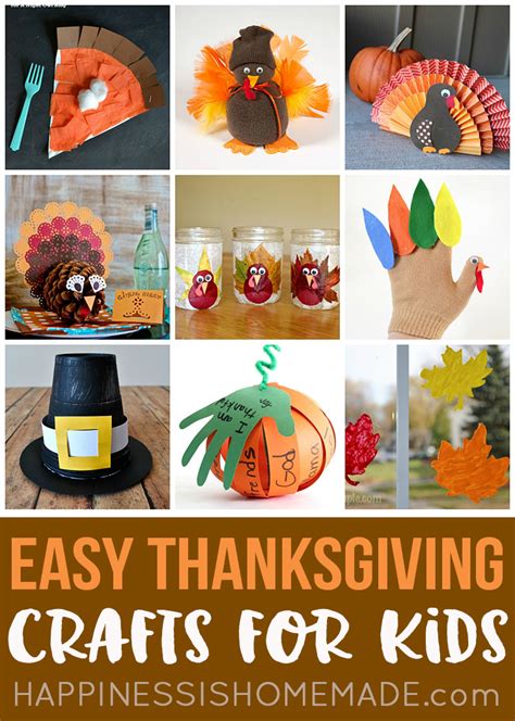 Easy Thanksgiving Crafts for Kids to Make - Happiness is Homemade