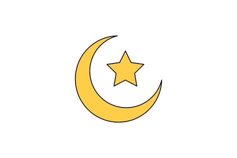 Ramadan Moon Star Fill Line Icon Graphic by goodcicadaid · Creative Fabrica