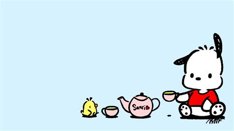 Pochacco tea party | Pochacco, Diseño de tarjeta de crédito, Portadas de revistas de arte