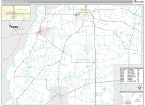 Beauregard County, LA Wall Map Premium Style by MarketMAPS