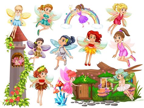 Fairy Princess Clipart Cute Fairies Castle Design Art Set - Etsy México