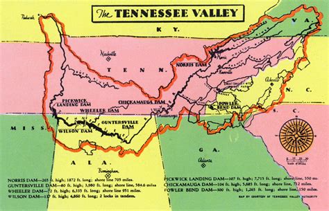 "Detailed Map of The TN Valley Authority and its Dams" Print ...